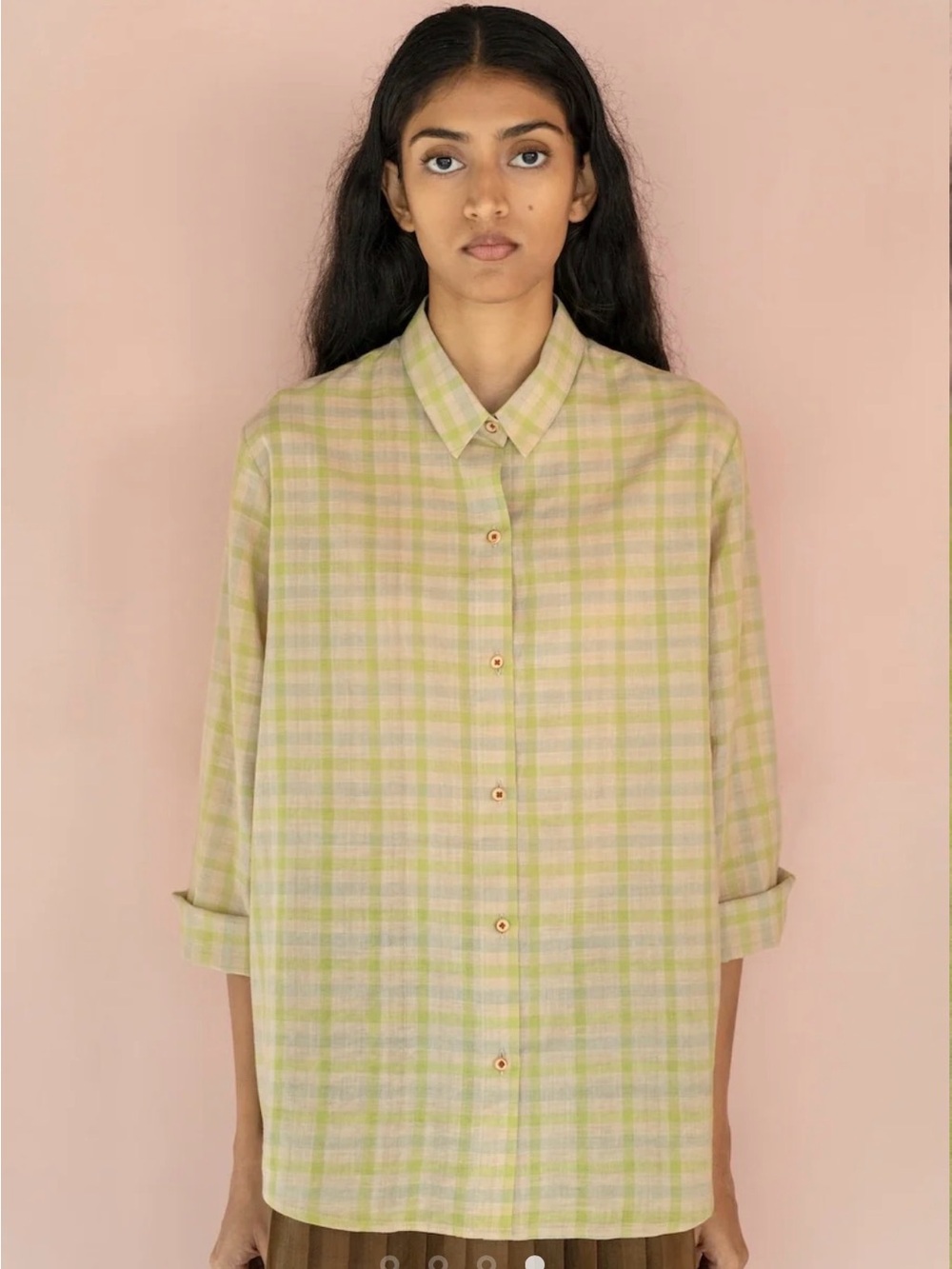 Runaway Bicycle Viti Shirt in Green Checks